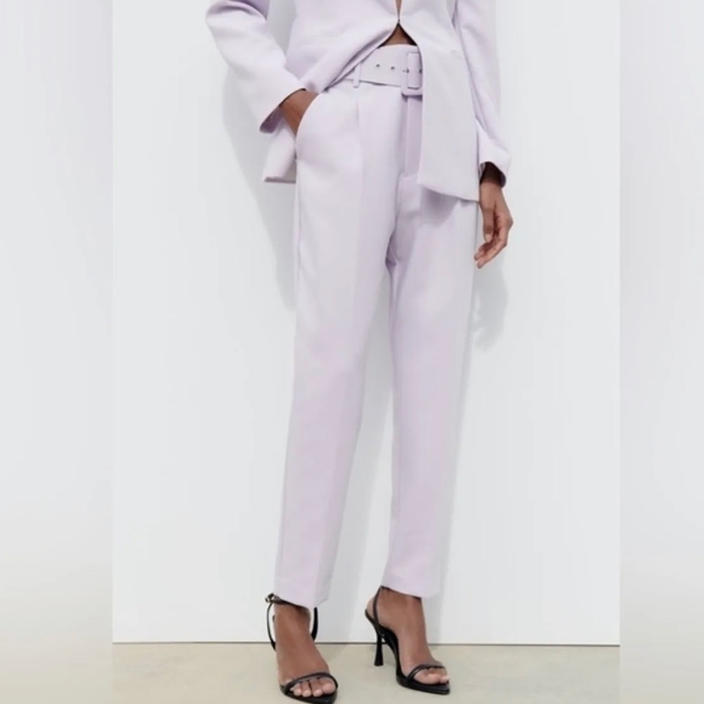 Zara Pants with Fabric Covered Belt- NWT!